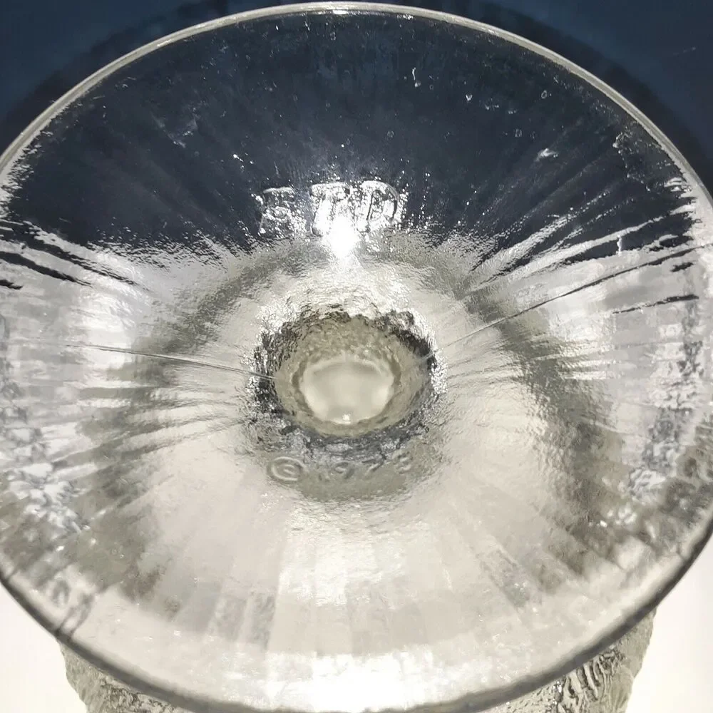 Vintage 1978 FTD Frosted Botanical Cut Goblet/ Vase Glass. Cottage, Farmhouse.